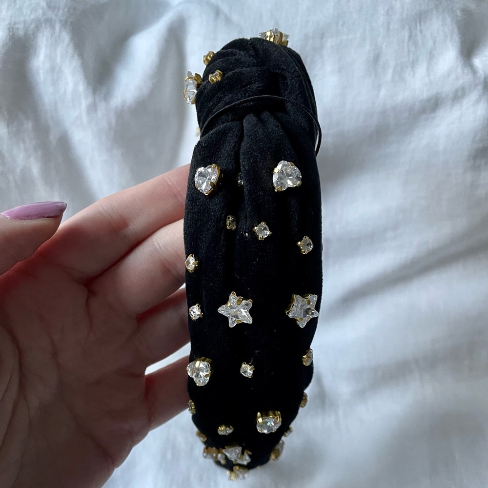 Lele Sadoughi Jet Starry Night knotted headband